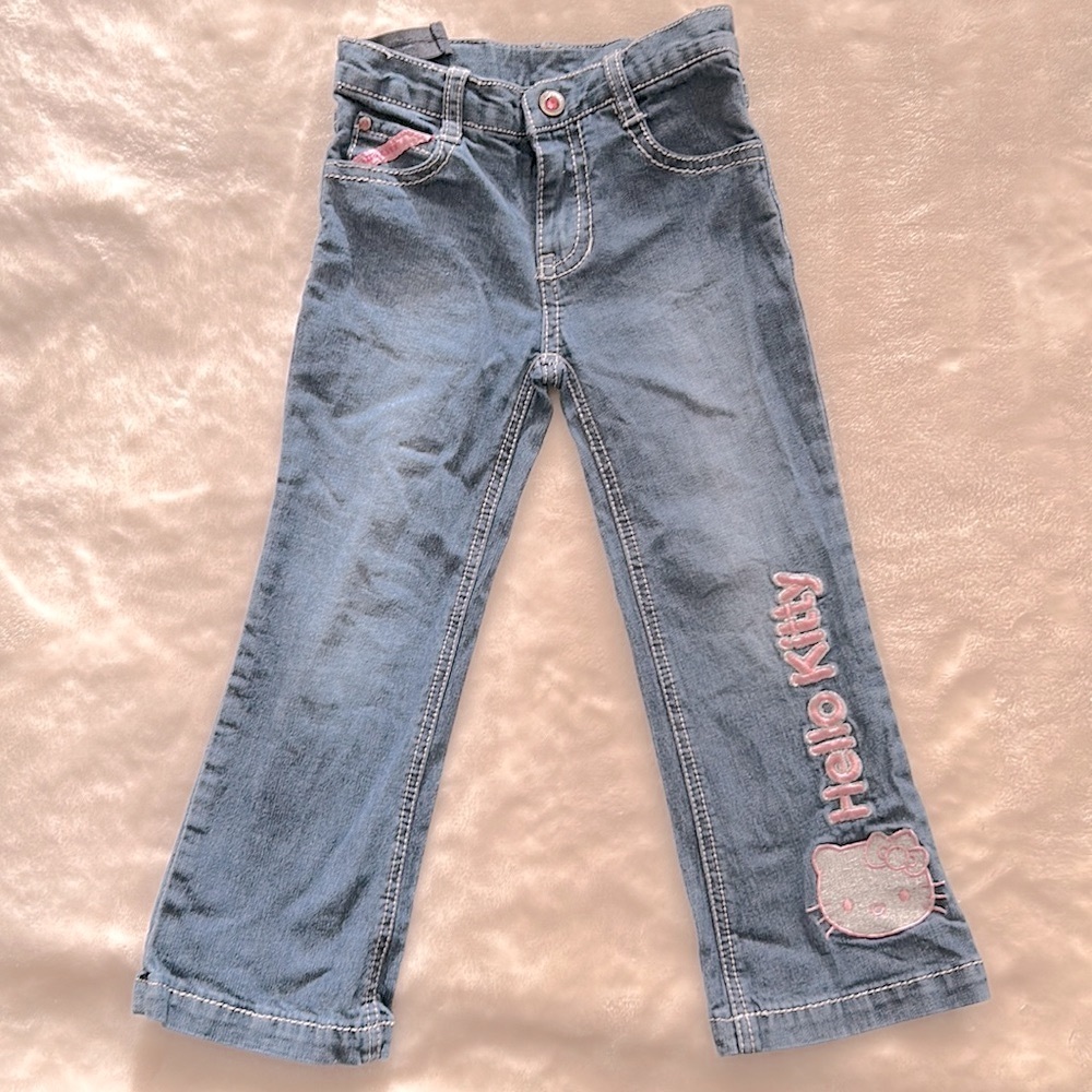 Size 3X /3T Hello Kitty Embroidered Girls Jeans